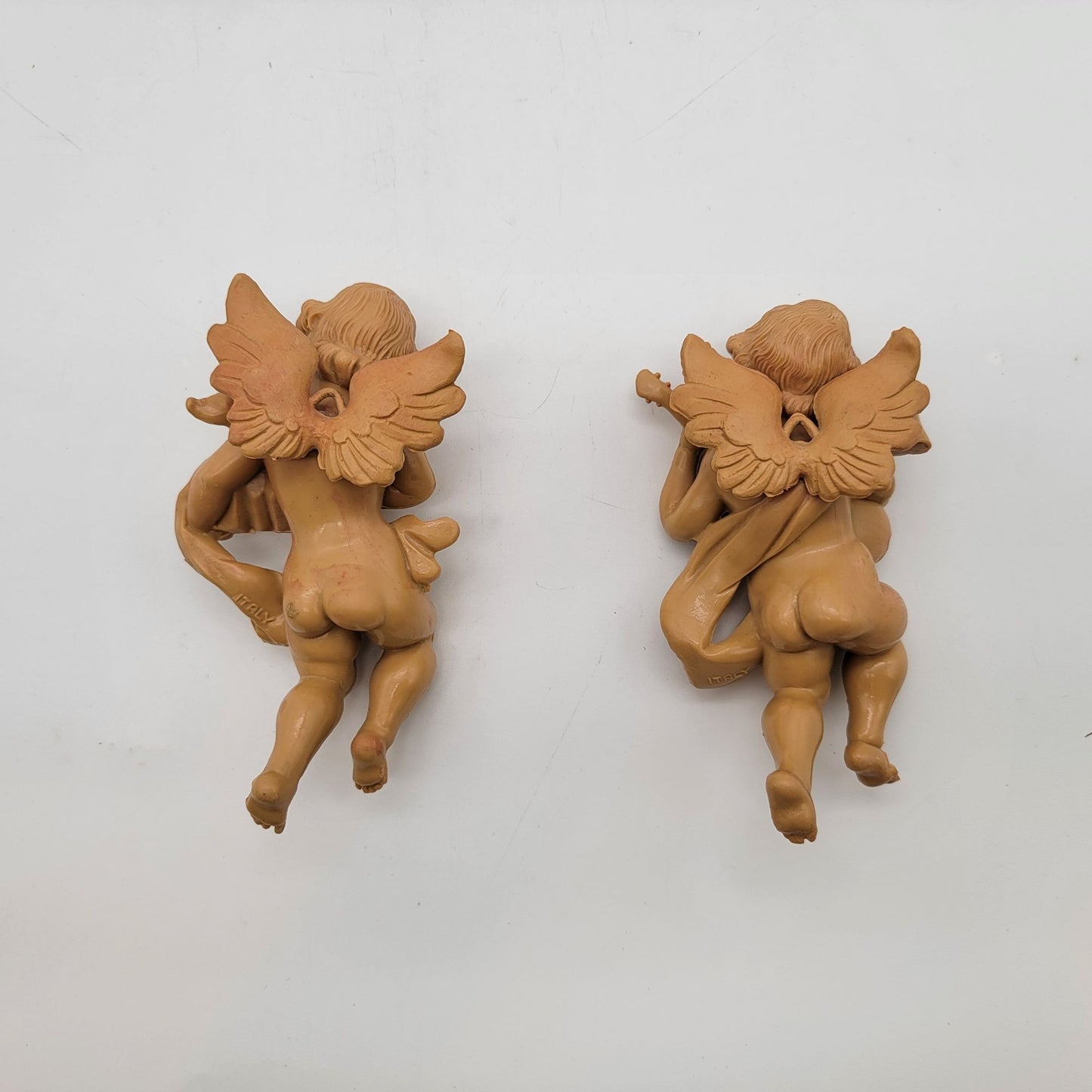 Pair Of Vintage Italian Fontanini Cherub Angels Figures