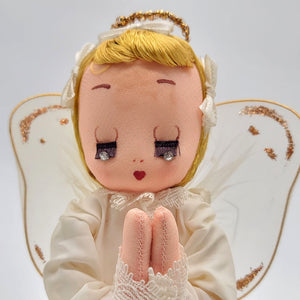 1950s Vintage Tulle Praying Angel Doll Christmas Tree Topper