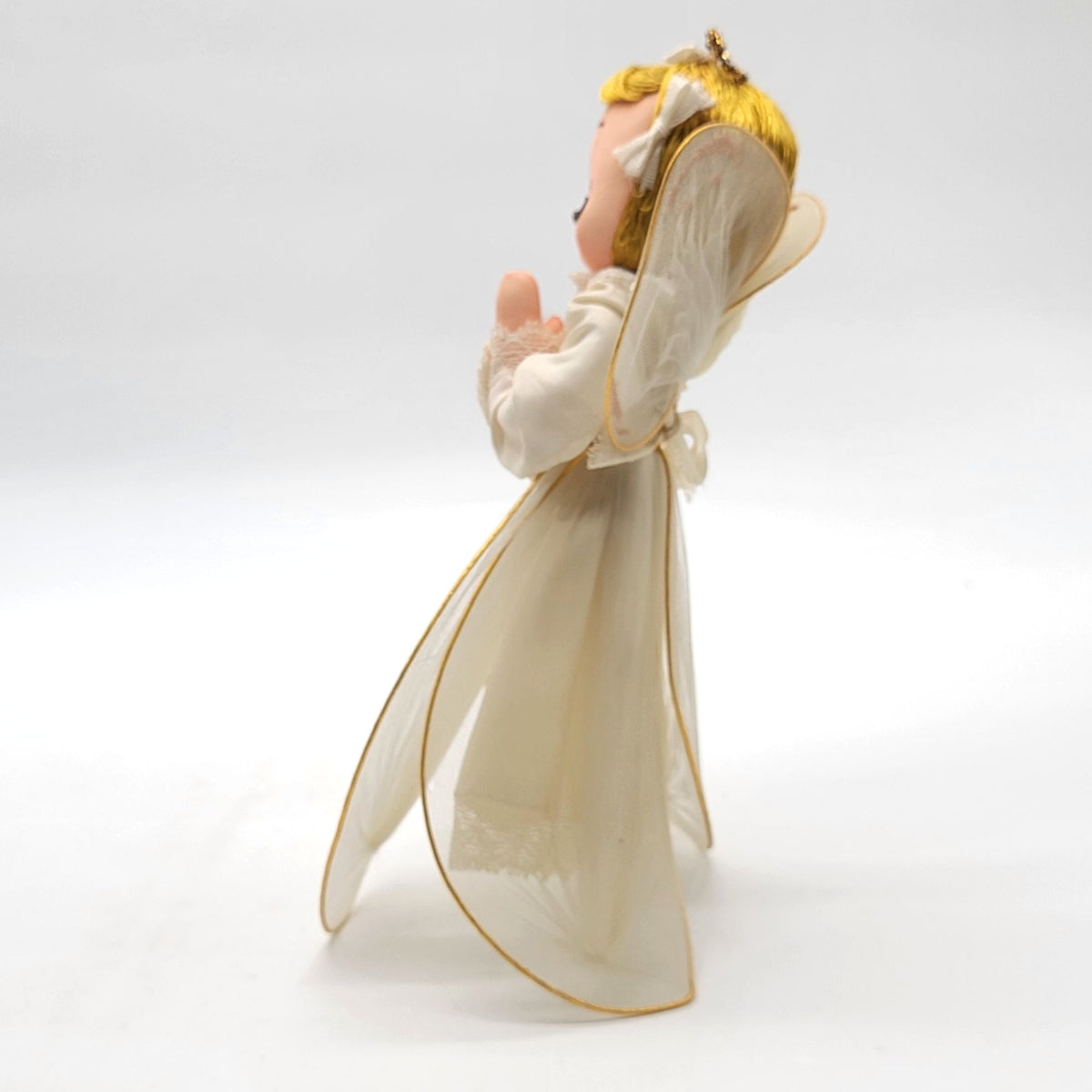 1950s Vintage Tulle Praying Angel Doll Christmas Tree Topper