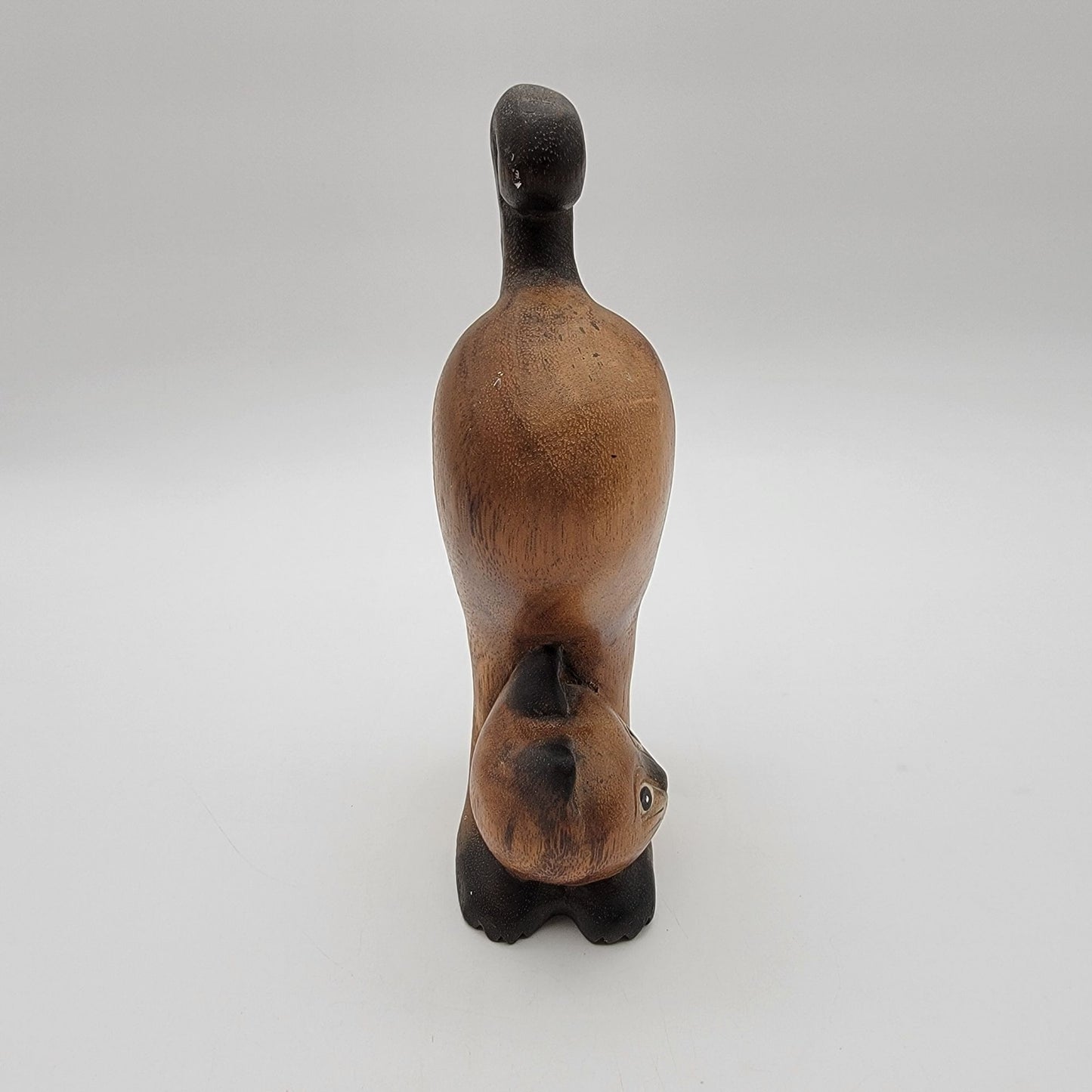 Vintage Carved Wooden Siamese Cat Figure