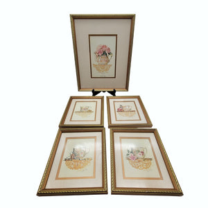 Set Of 5 Sandy Lynam Clough Prints Teacup Designs Hand Signed