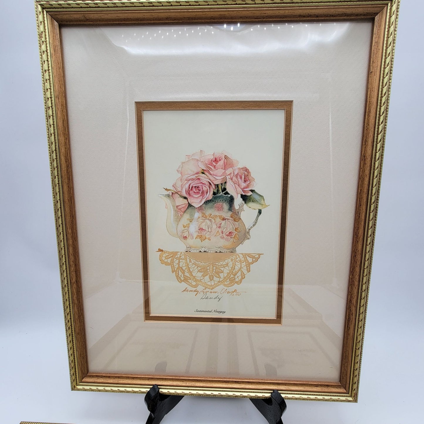 Set Of 5 Sandy Lynam Clough Prints Teacup Designs Hand Signed