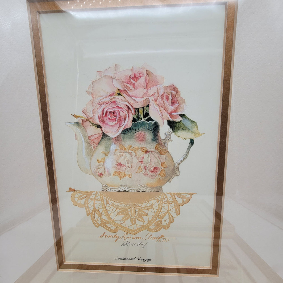 Set Of 5 Sandy Lynam Clough Prints Teacup Designs Hand Signed