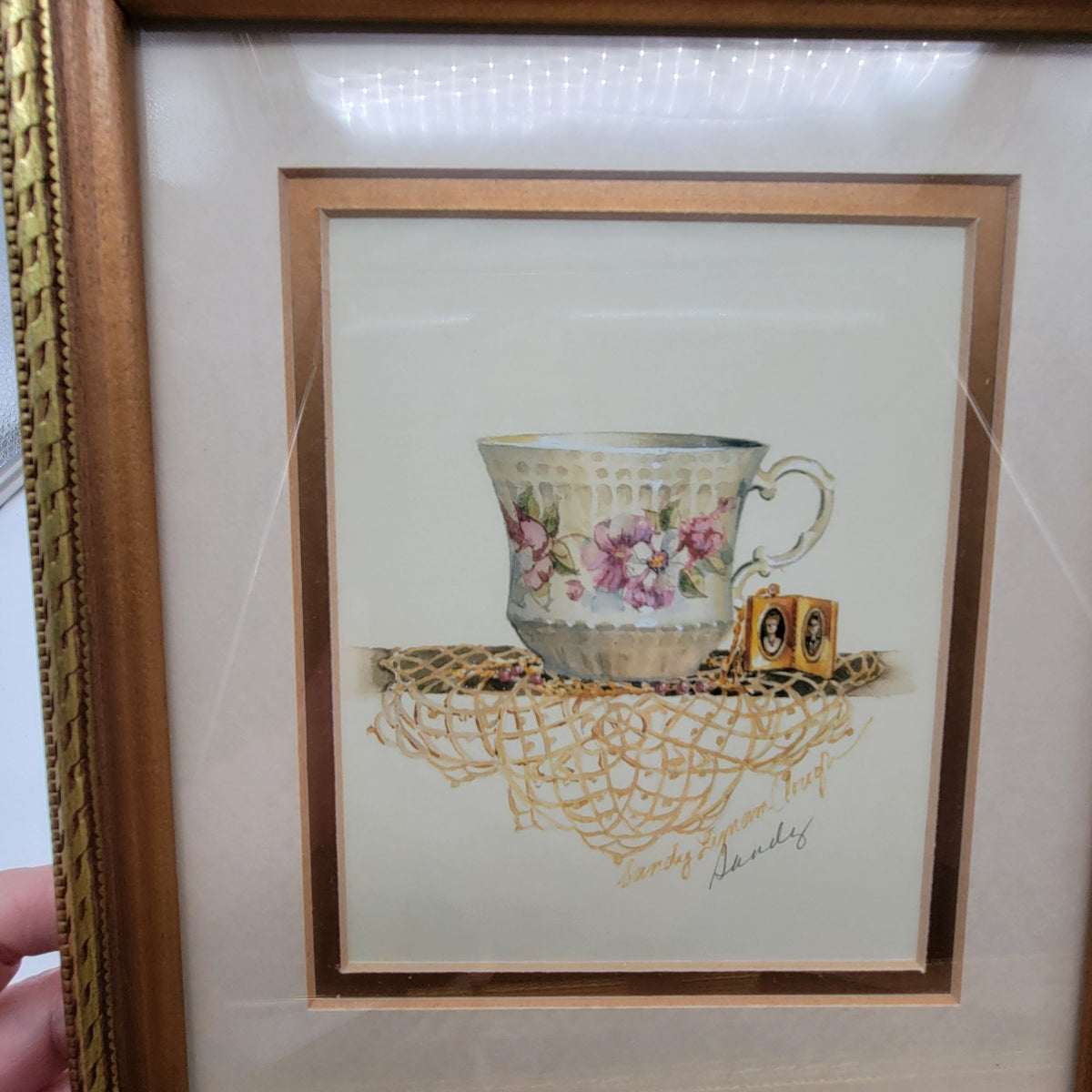 Set Of 5 Sandy Lynam Clough Prints Teacup Designs Hand Signed