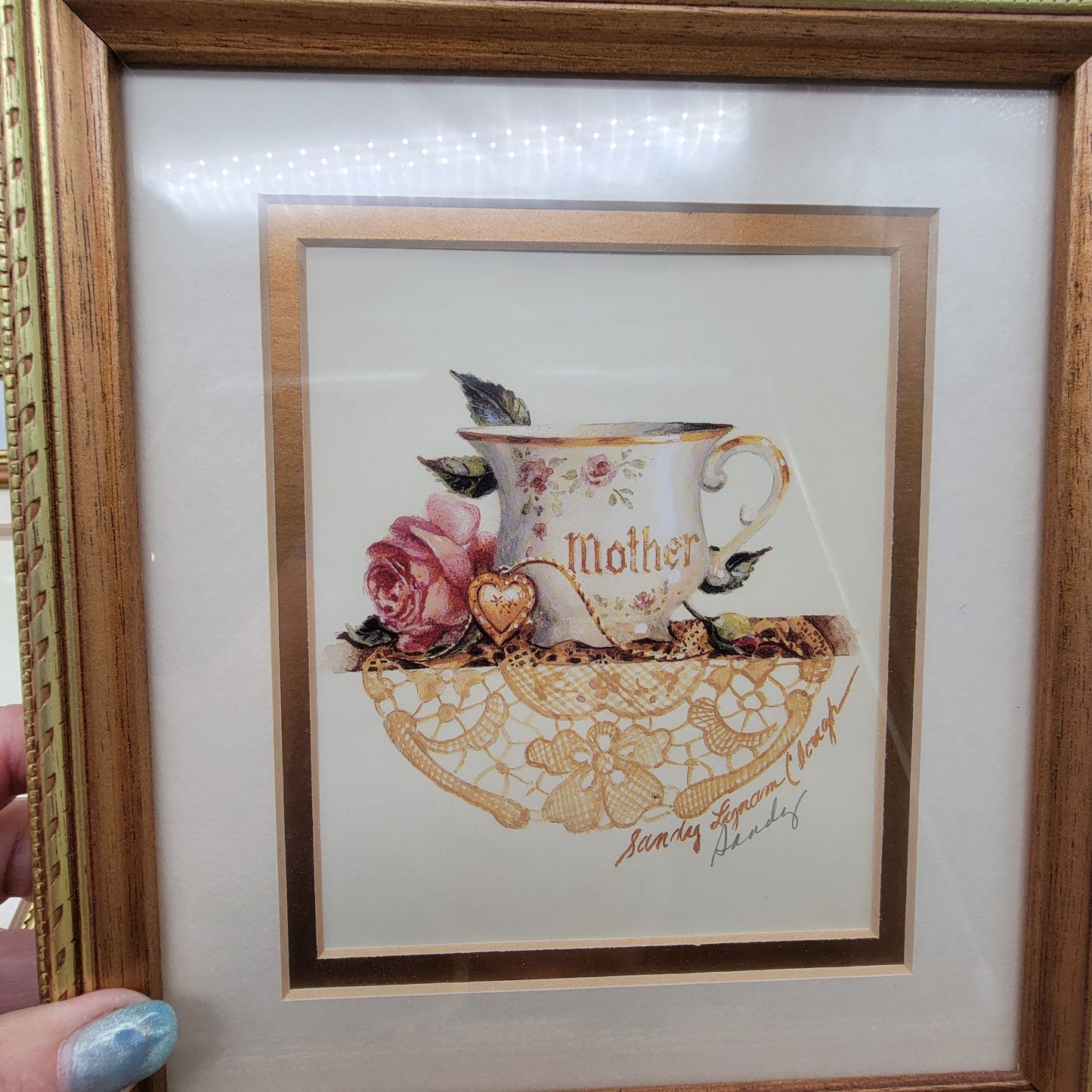 Set Of 5 Sandy Lynam Clough Prints Teacup Designs Hand Signed
