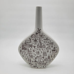 Vintage Anton Riemerschmid Porcelain Decanter European Village