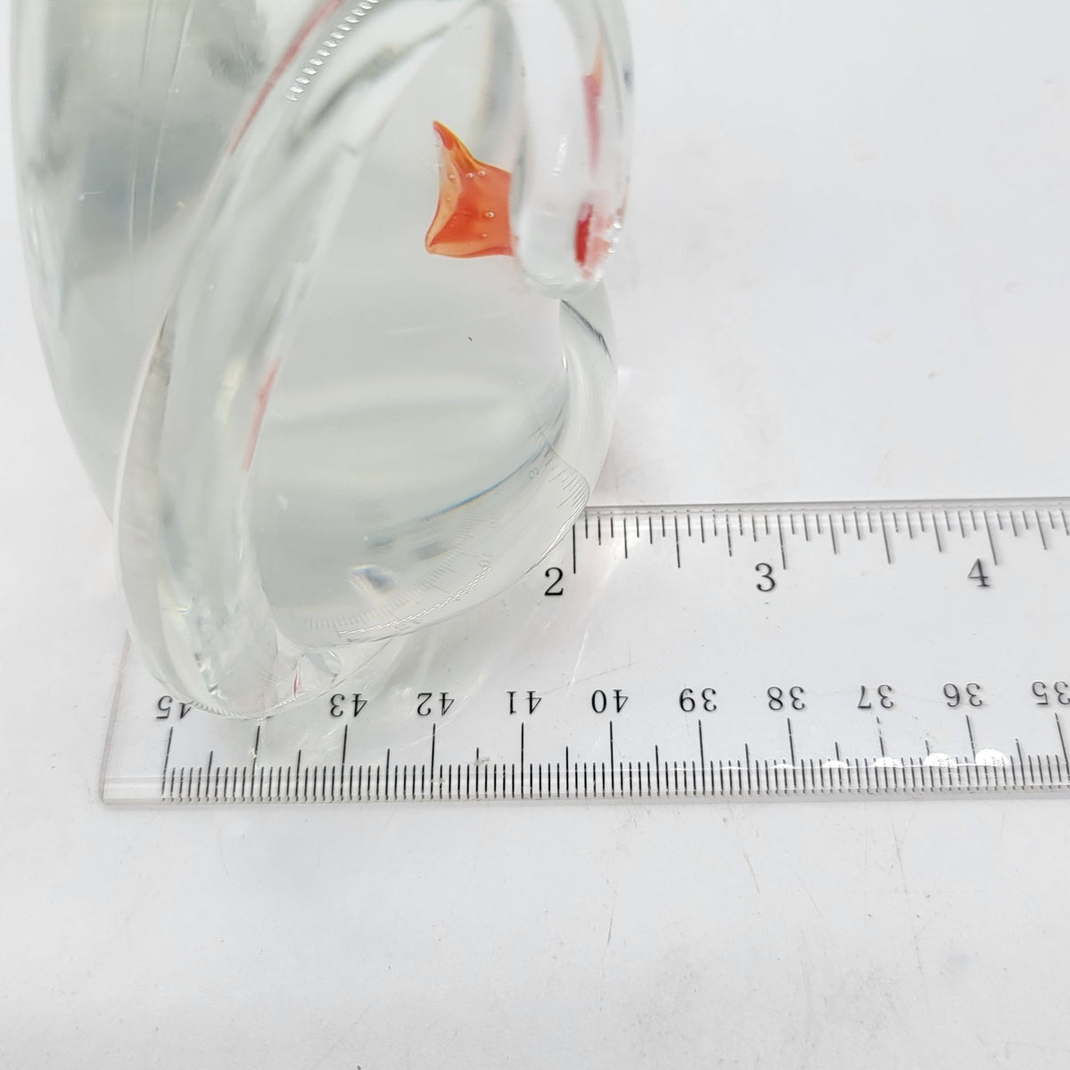 Hand-Blown Glass Cat Sculpture With GoldFish In Belly (b)