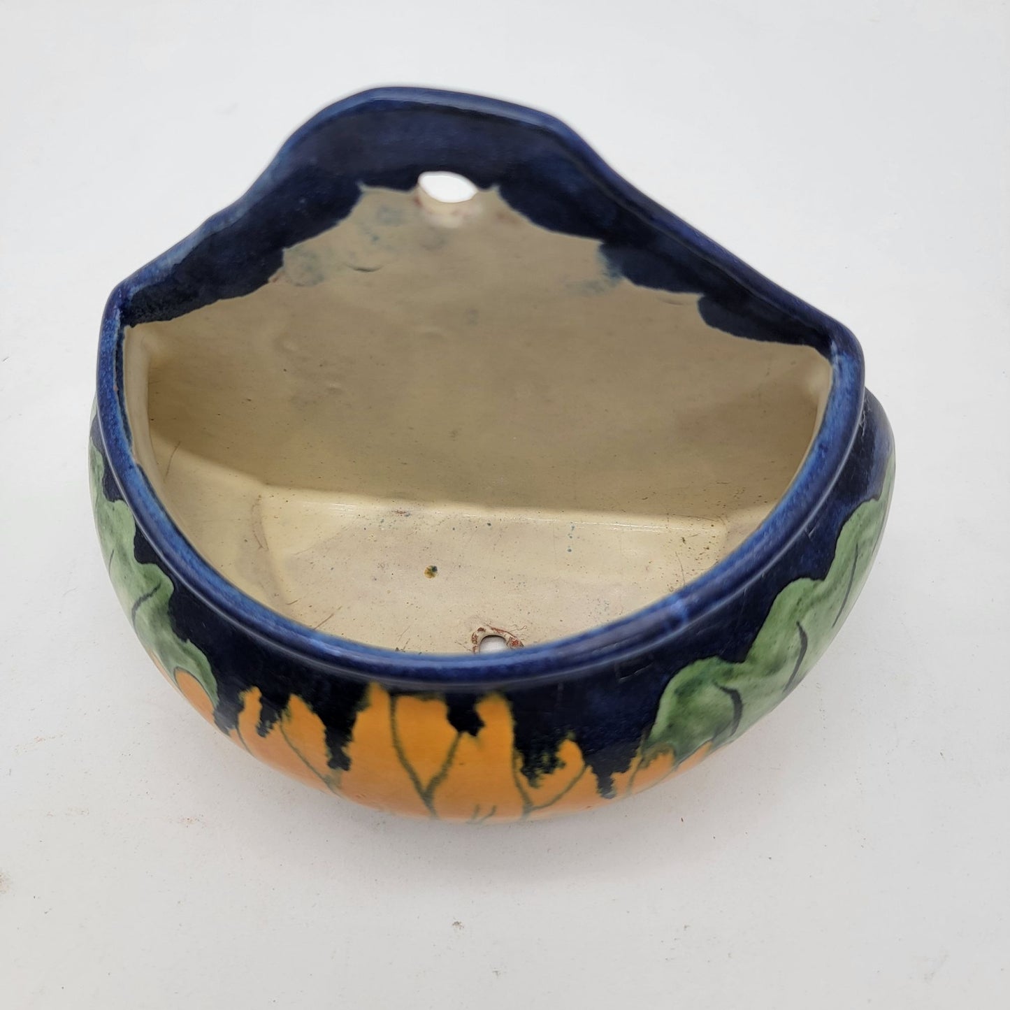 Hand-Painted Talavera Mexican Pottery Sunflower Wall Pocket Planter