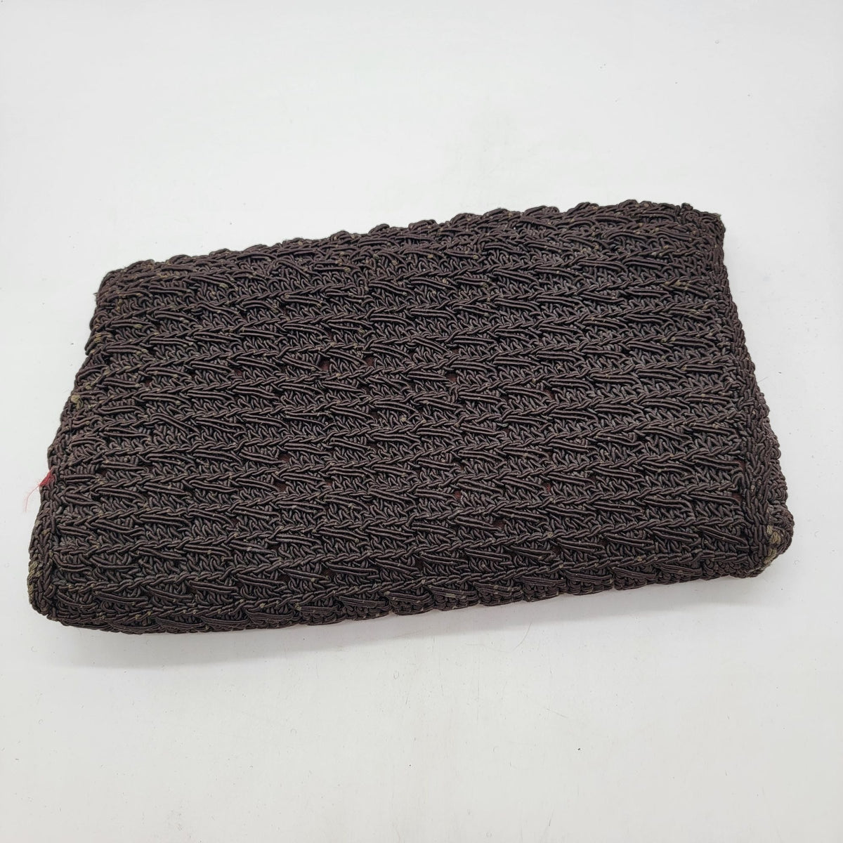 1940s Brown Corde Gimp Clutch Purse