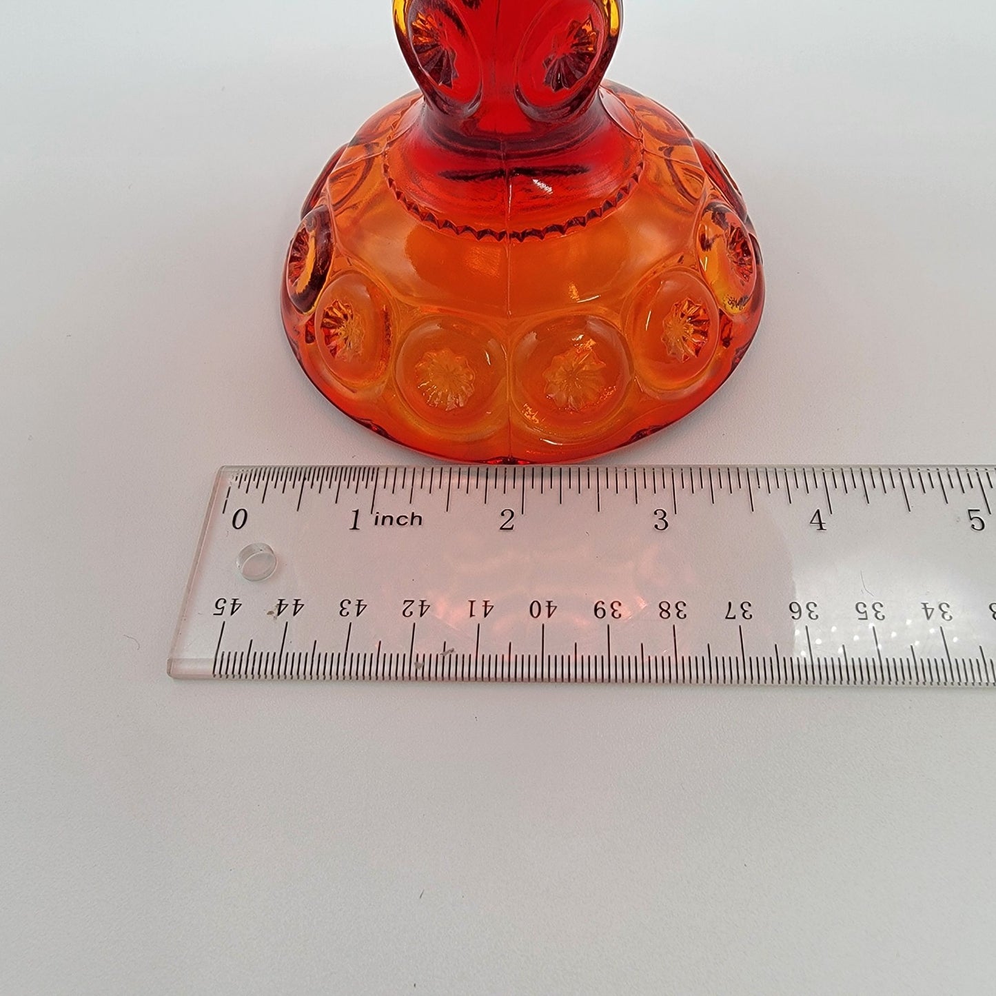 Vintage L.E. Smith Moon & Star Amberina Anniversary Jar Lidded Compote With Original Tag