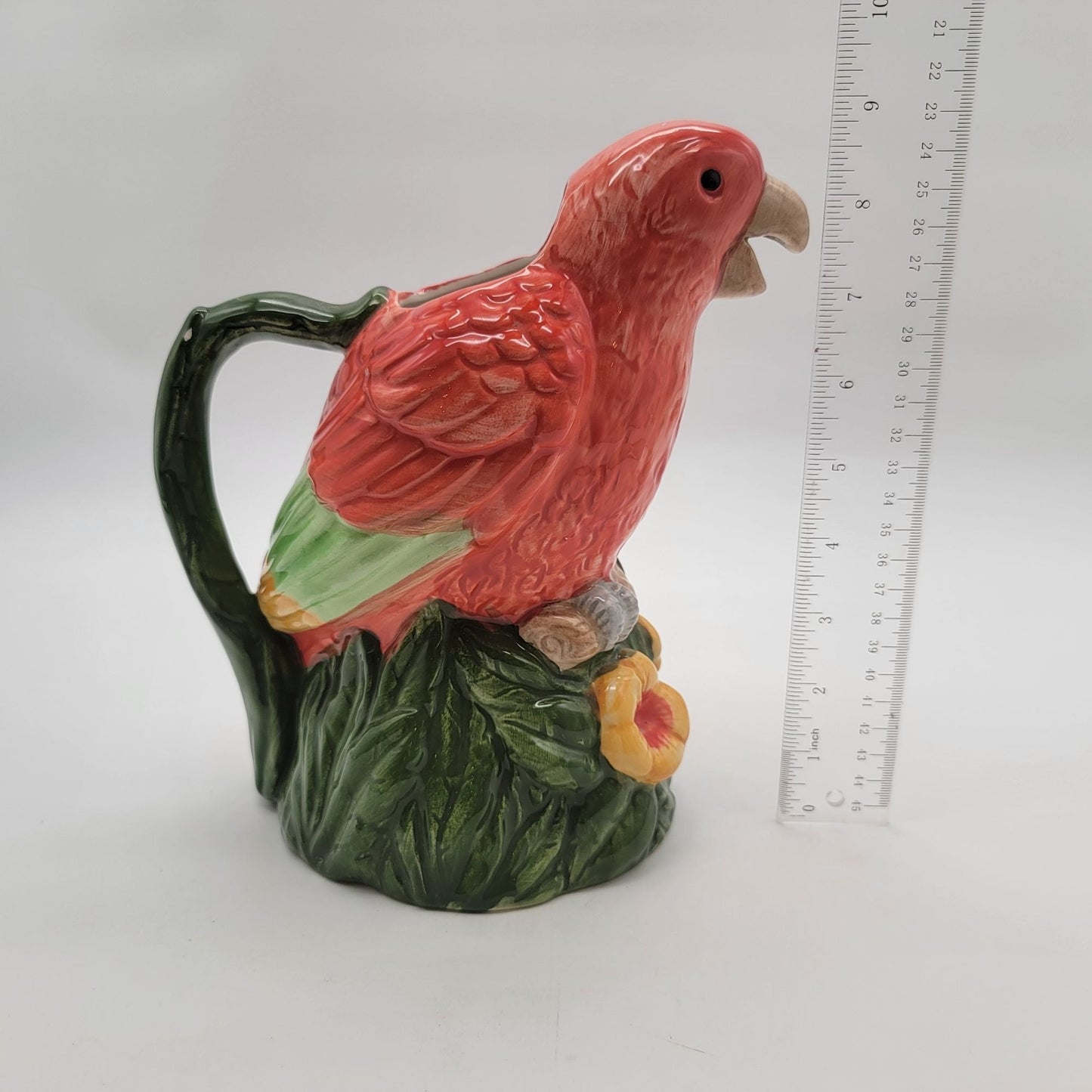 Vintage Tropical Parrot Pitcher