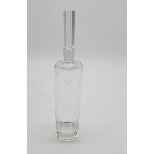 Vintage Sleek Clear Glass Decanter With Stopper