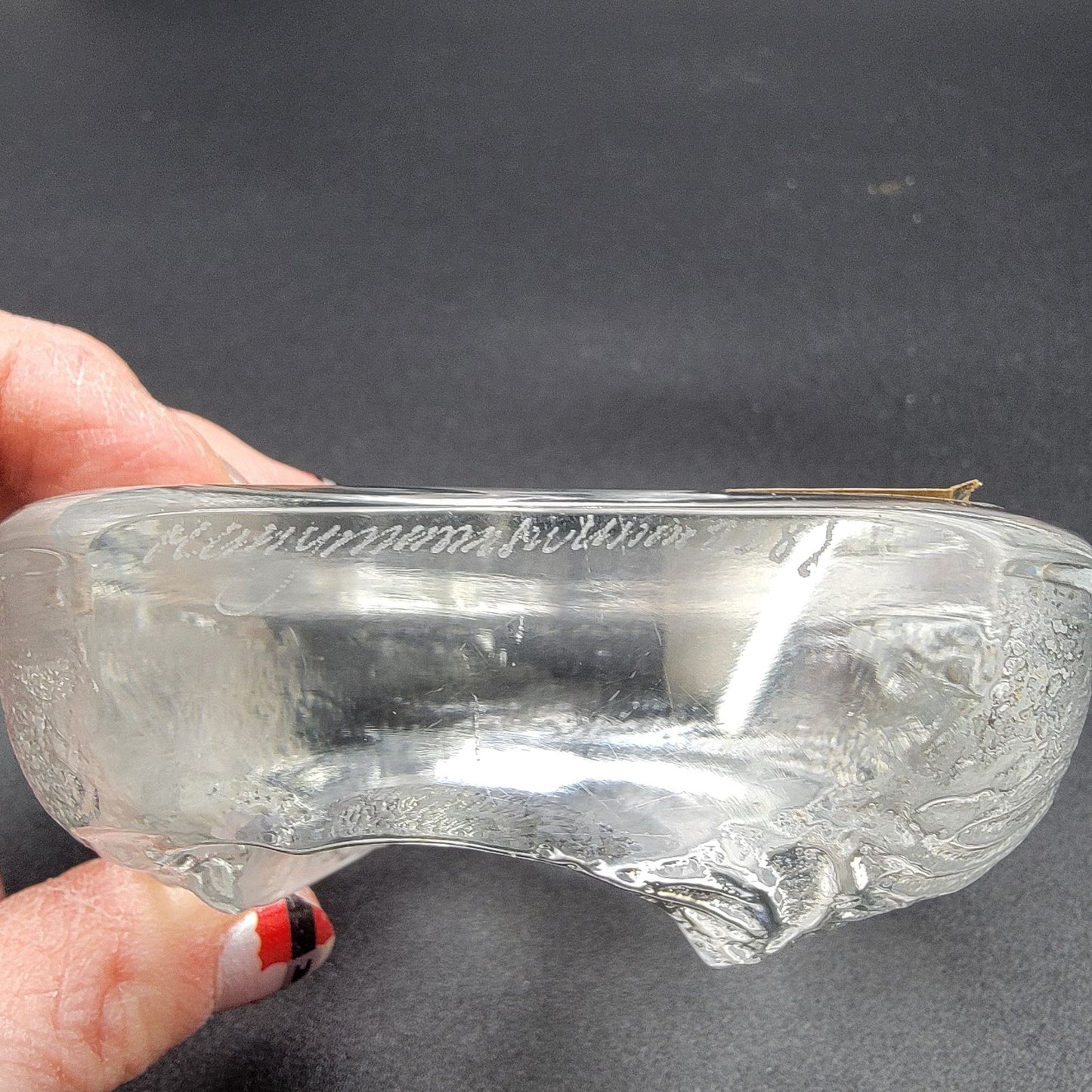 Mats Jonasson Signed Lead Crystal Sitting Bunny Paperweight