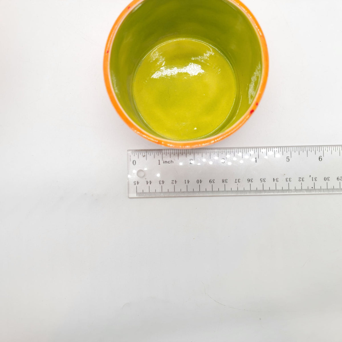 1960s Orange & Green Pottery Nesting Planters Set Of 4