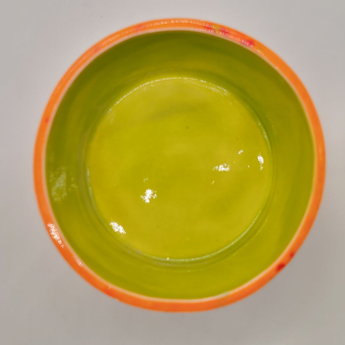 1960s Orange & Green Pottery Nesting Planters Set Of 4