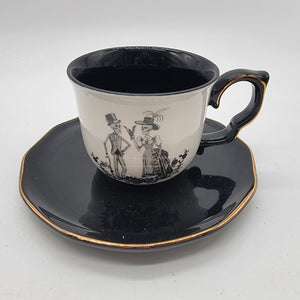 Potters Studio Victorian Skeletons Tea Cup & Saucer Set
