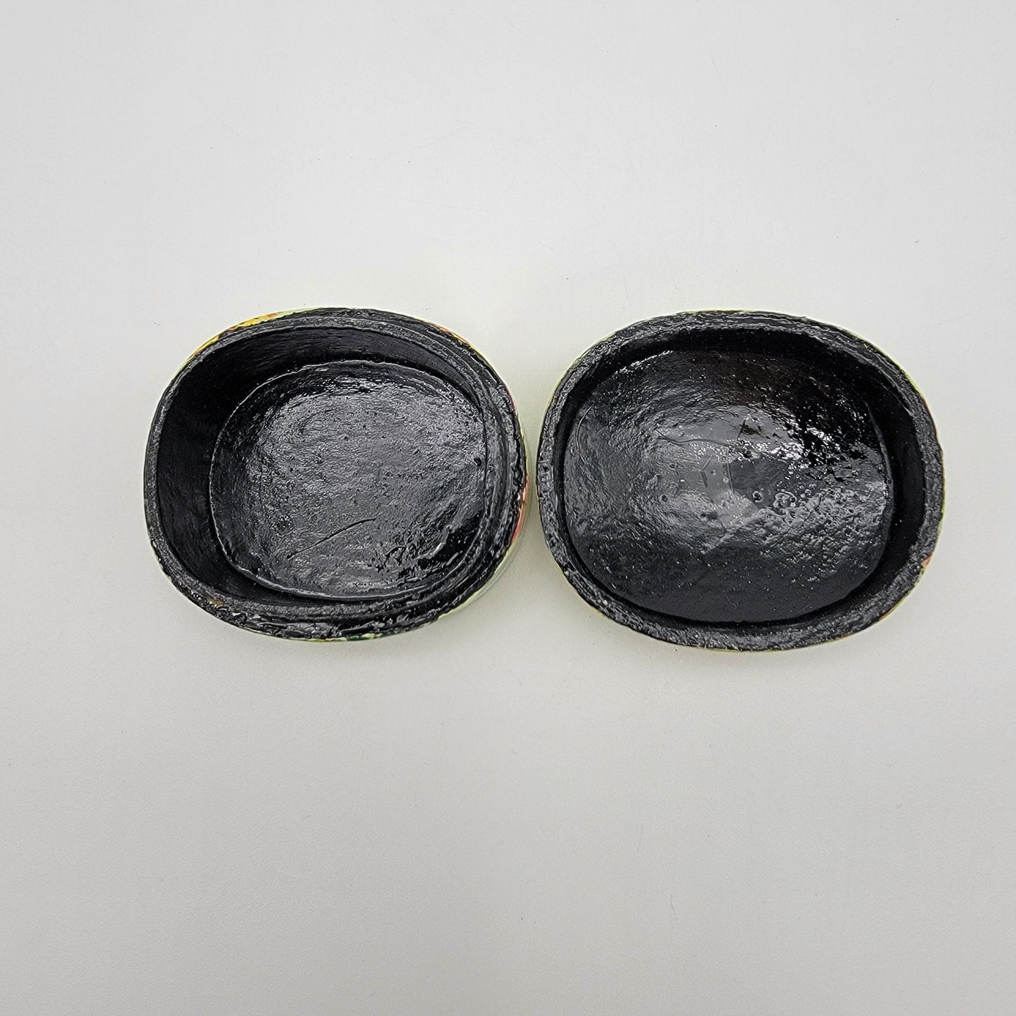 Vintage Kashmir India Lacquered Trinket Box Wildflowers