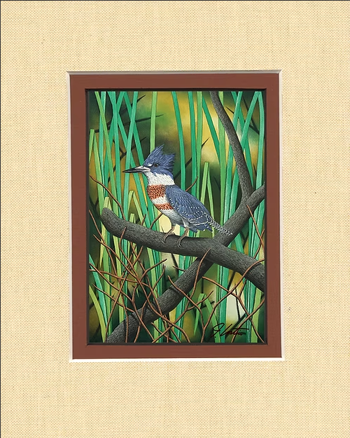 "Belted Kingfisher" Lithograph Print Signed By John Costin