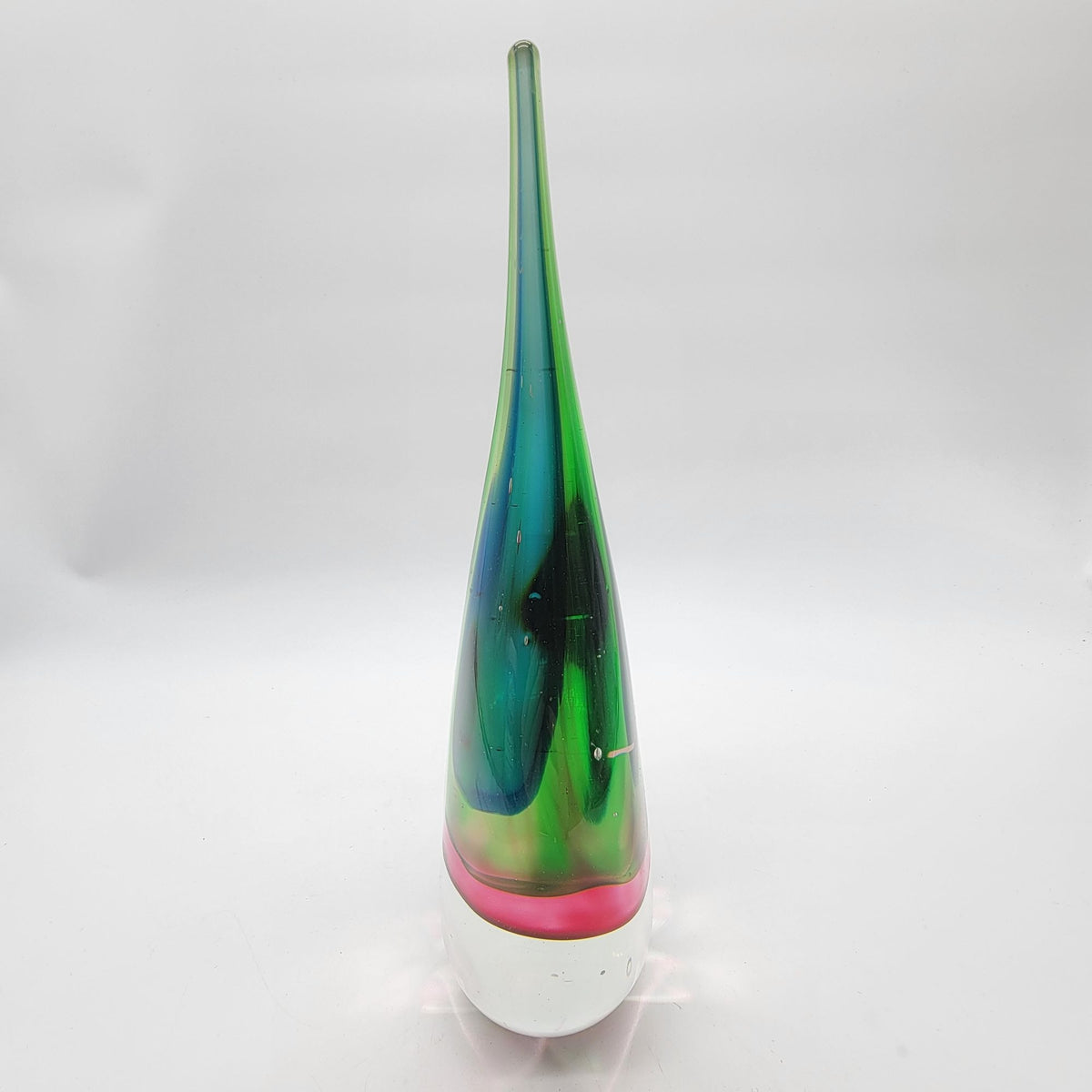 Mid-Century Flavio Poli Sommerso Glass Teardrop Sculpture Tri-color