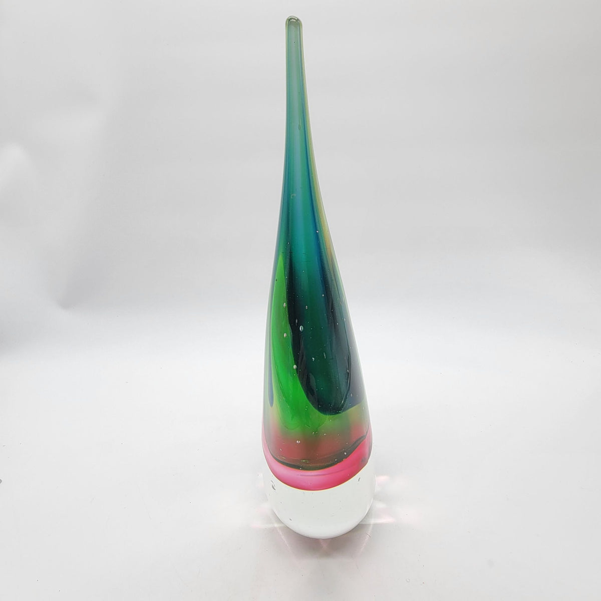 Mid-Century Flavio Poli Sommerso Glass Teardrop Sculpture Tri-color