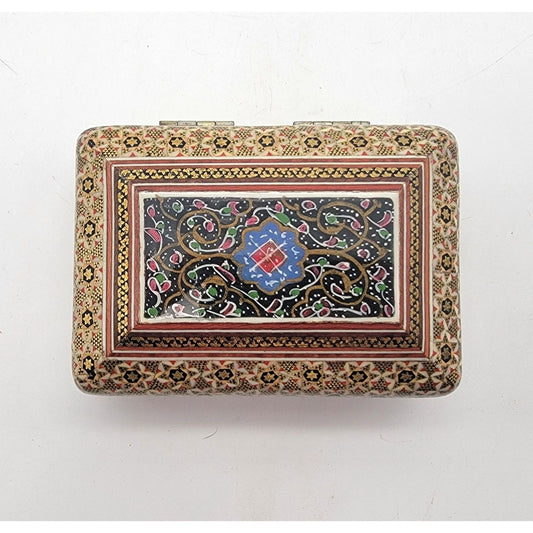 Mid-Century Persian Khatamkari Micro-Mosaic Marquetry Box