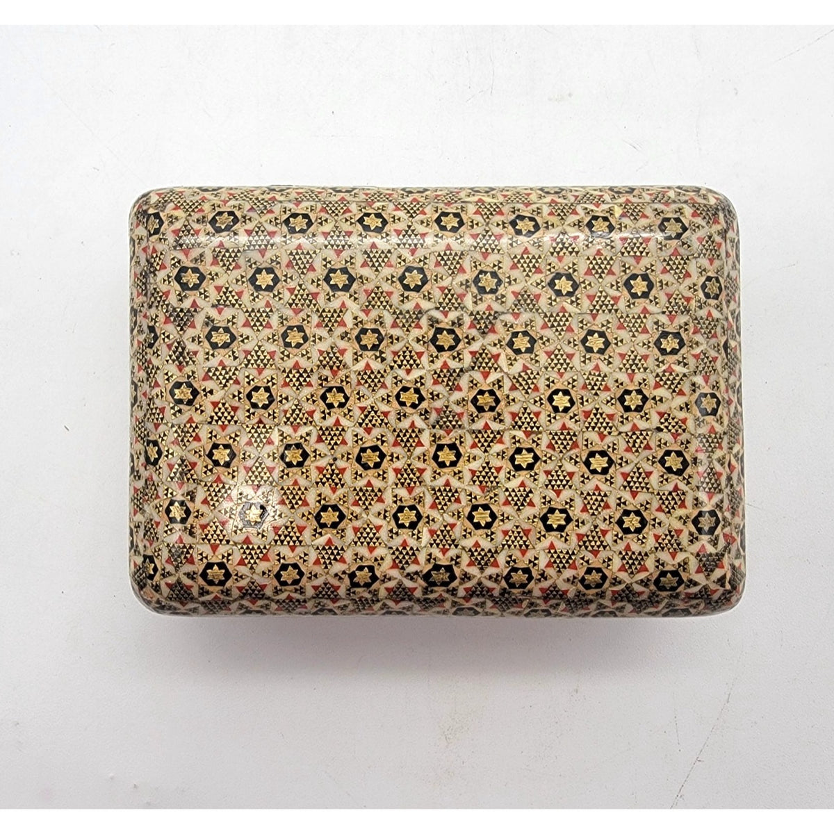 Mid-Century Persian Khatamkari Micro-Mosaic Marquetry Box