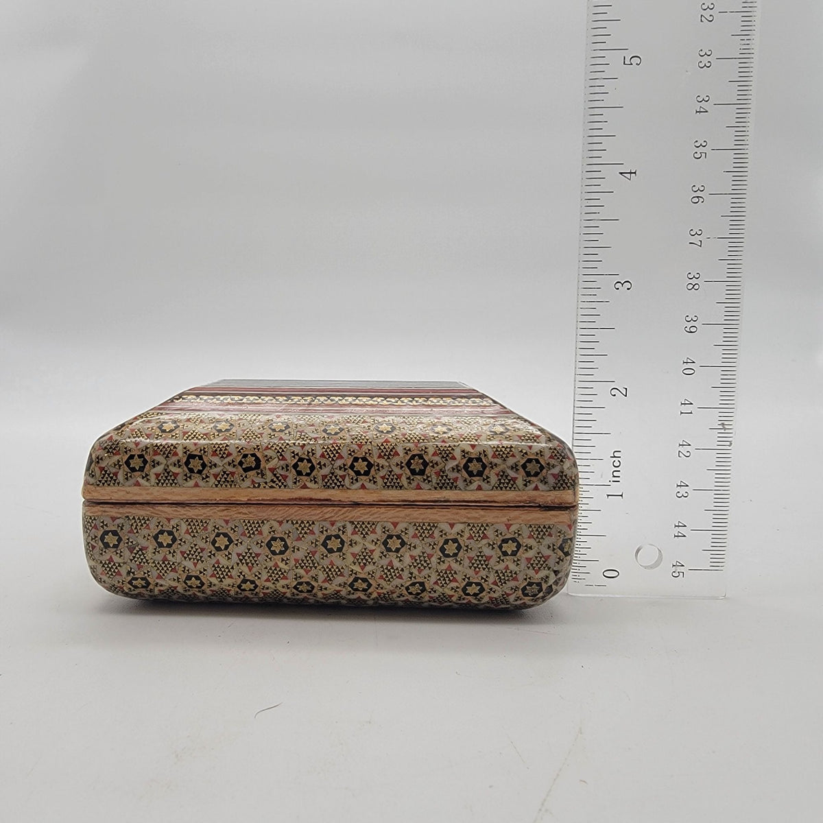 Mid-Century Persian Khatamkari Micro-Mosaic Marquetry Box
