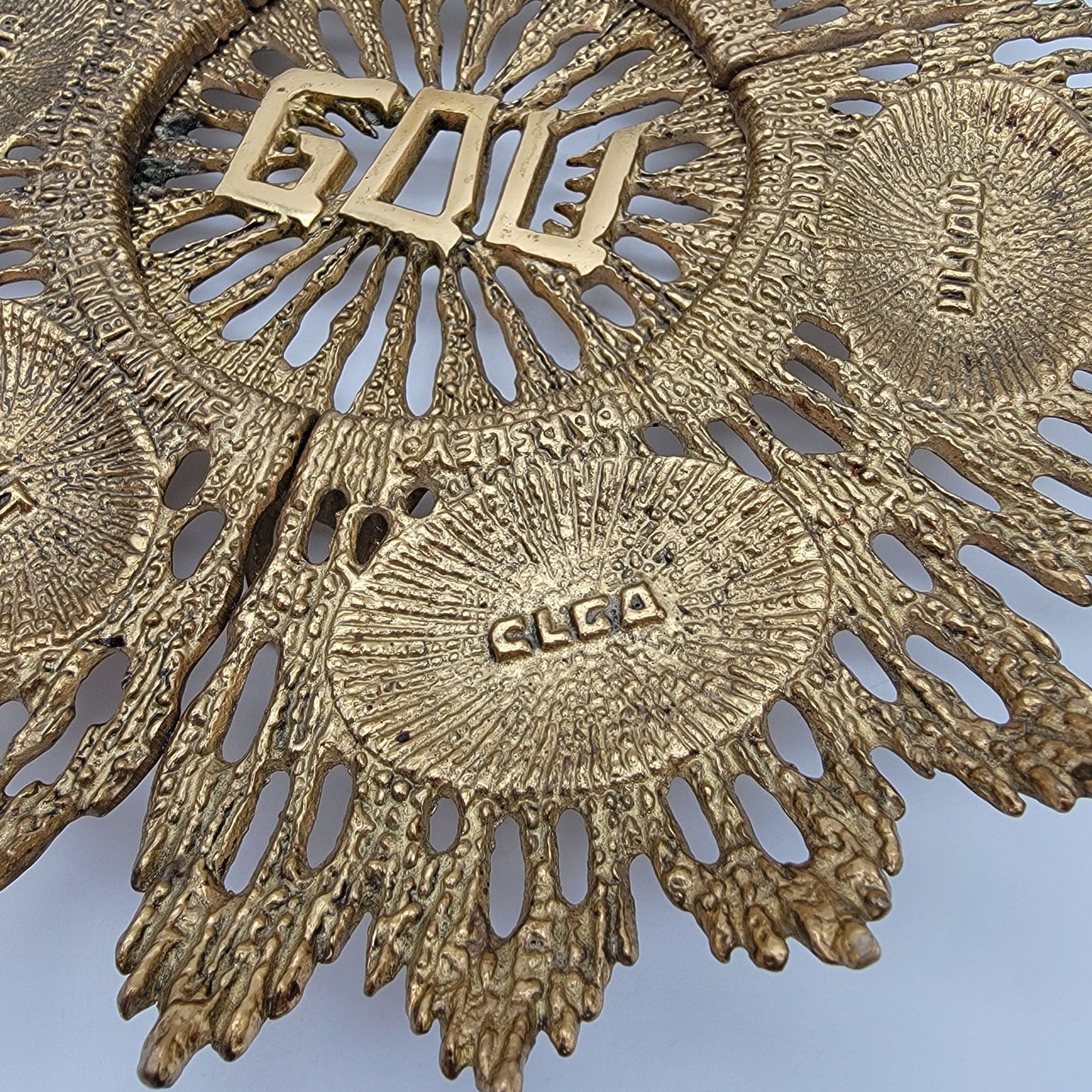 Vintage Wainberg Brutalist Brass Passover Seder Plate