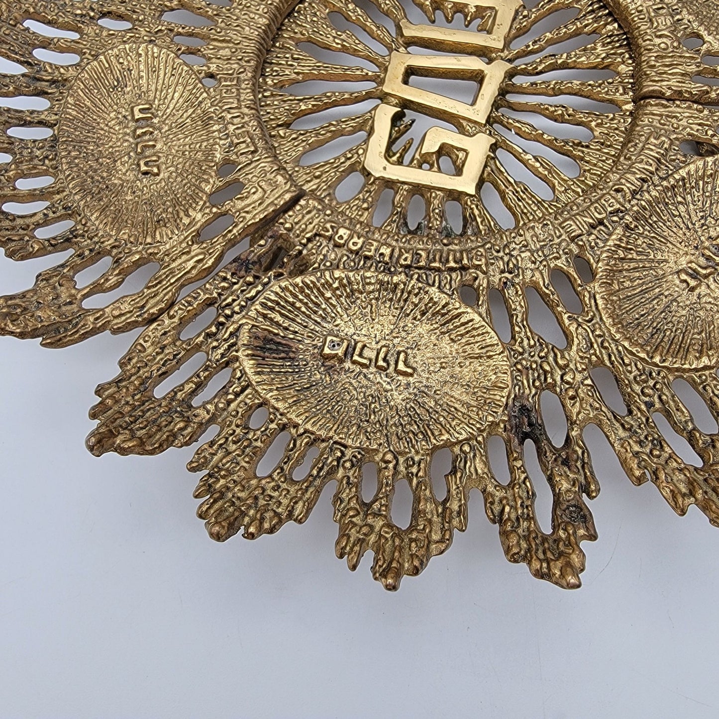 Vintage Wainberg Brutalist Brass Passover Seder Plate