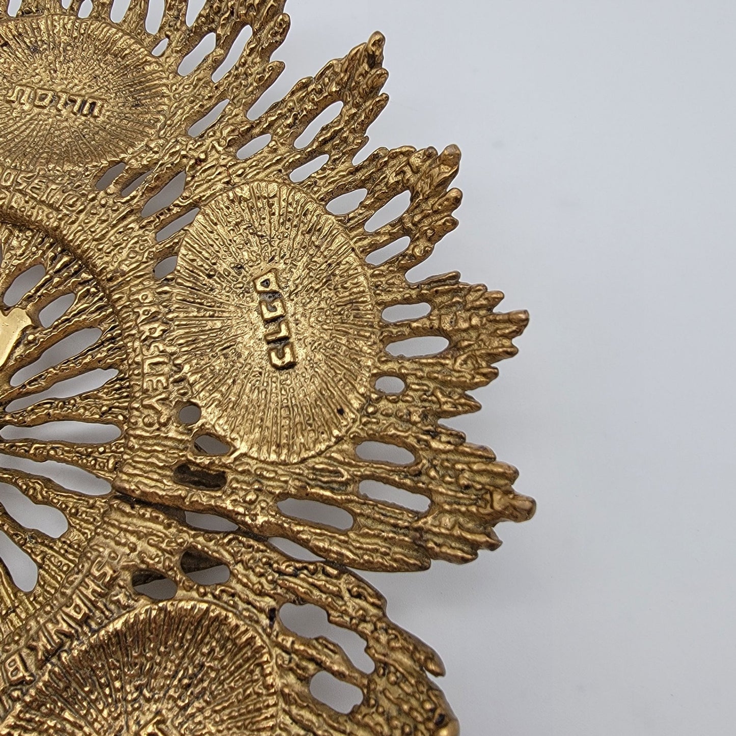 Vintage Wainberg Brutalist Brass Passover Seder Plate