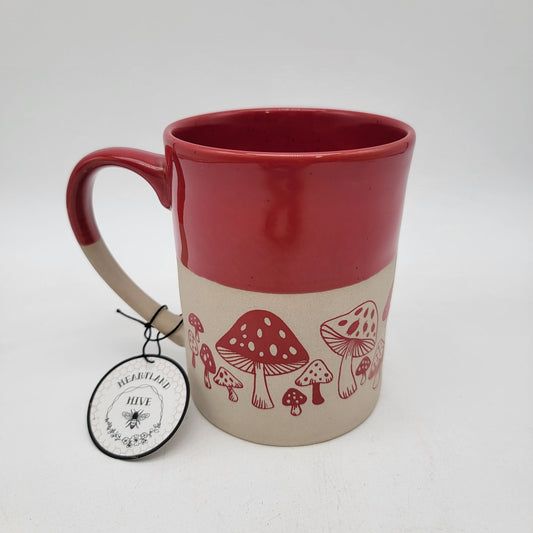 Heartland Hive Red Mushroom Ceramic Mug NEW