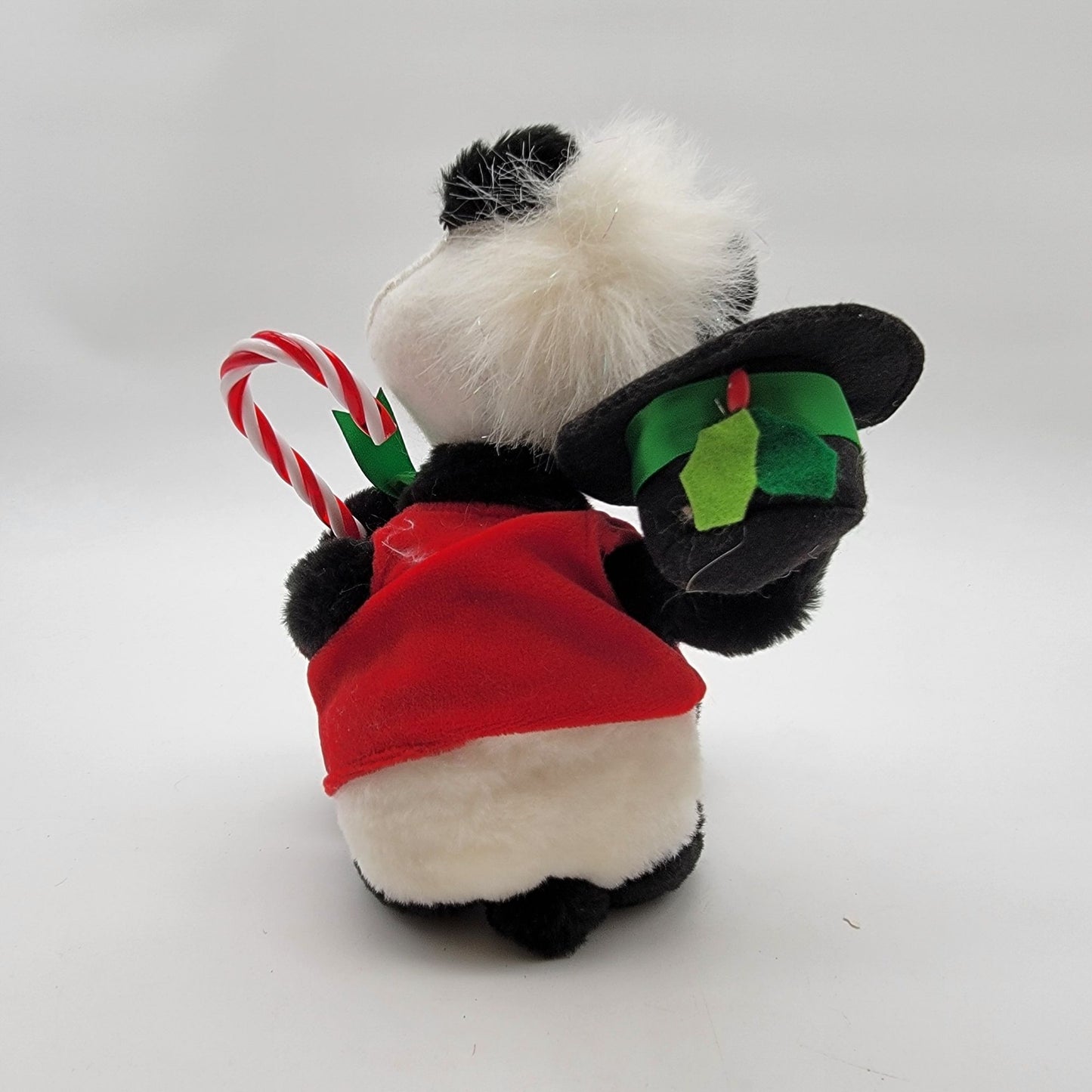 Vintage 2009 Annalee Christmas Panda Bear Doll Holding Candy Cane
