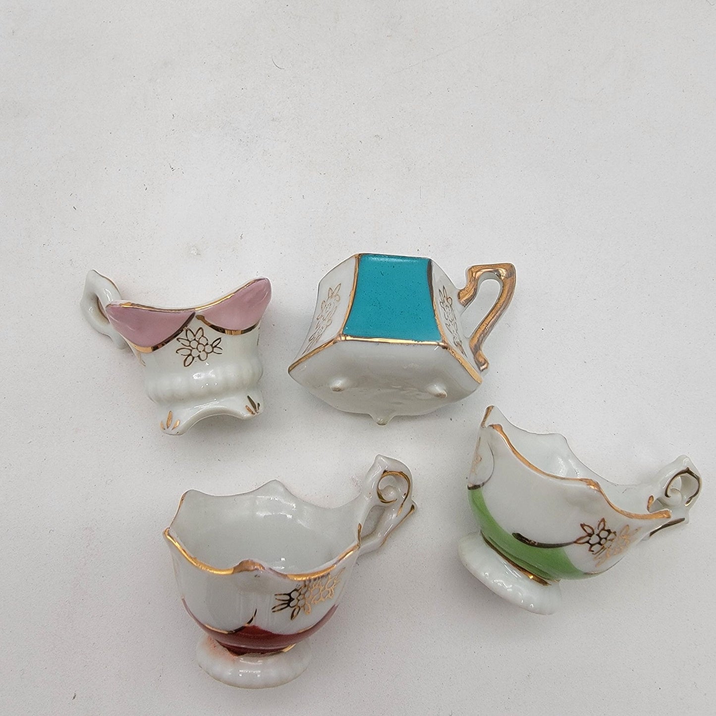 Vintage Japanese Porcelain Demitasse Tea Cups & Saucers Set Of 4