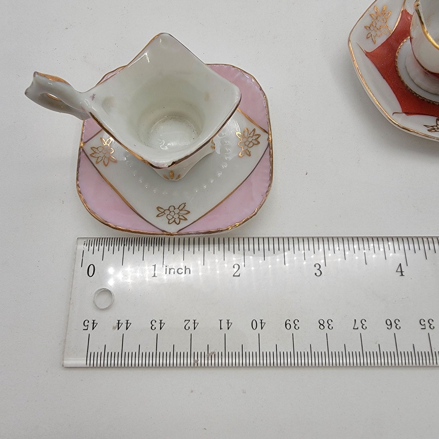 Vintage Japanese Porcelain Demitasse Tea Cups & Saucers Set Of 4