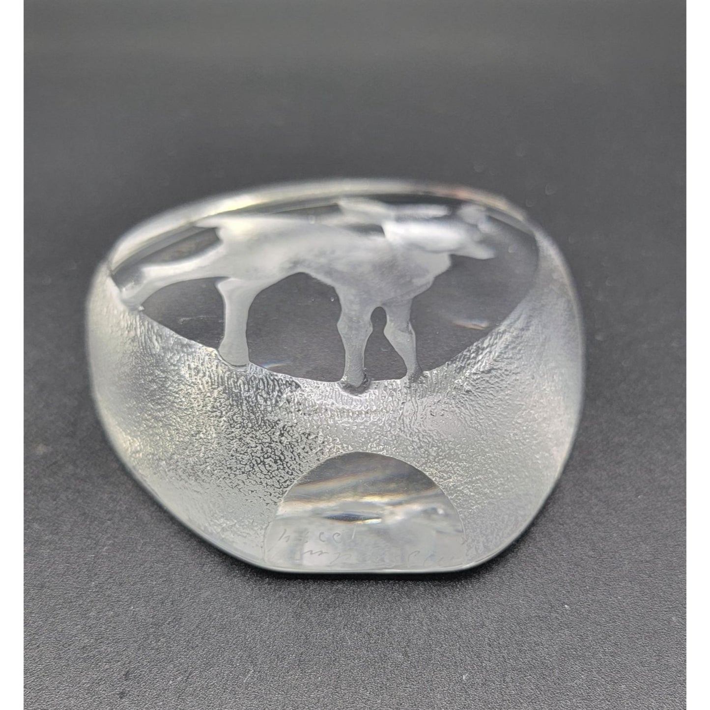 Mats Jonasson Deer Fawn Signed Crystal Paperweight