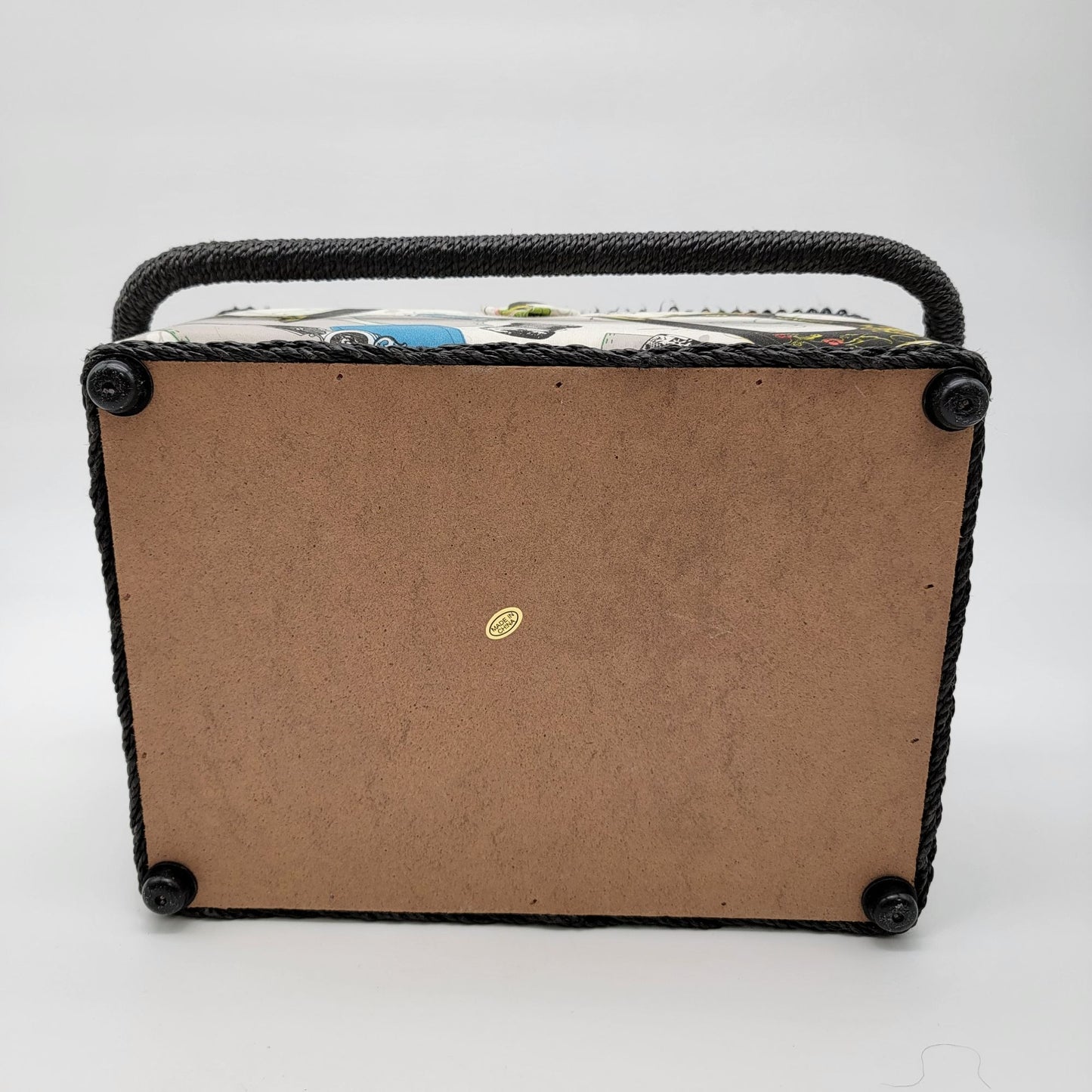 SINGER QuiltPro Padded Sewing Basket Vintage Sewing Machine Fabric