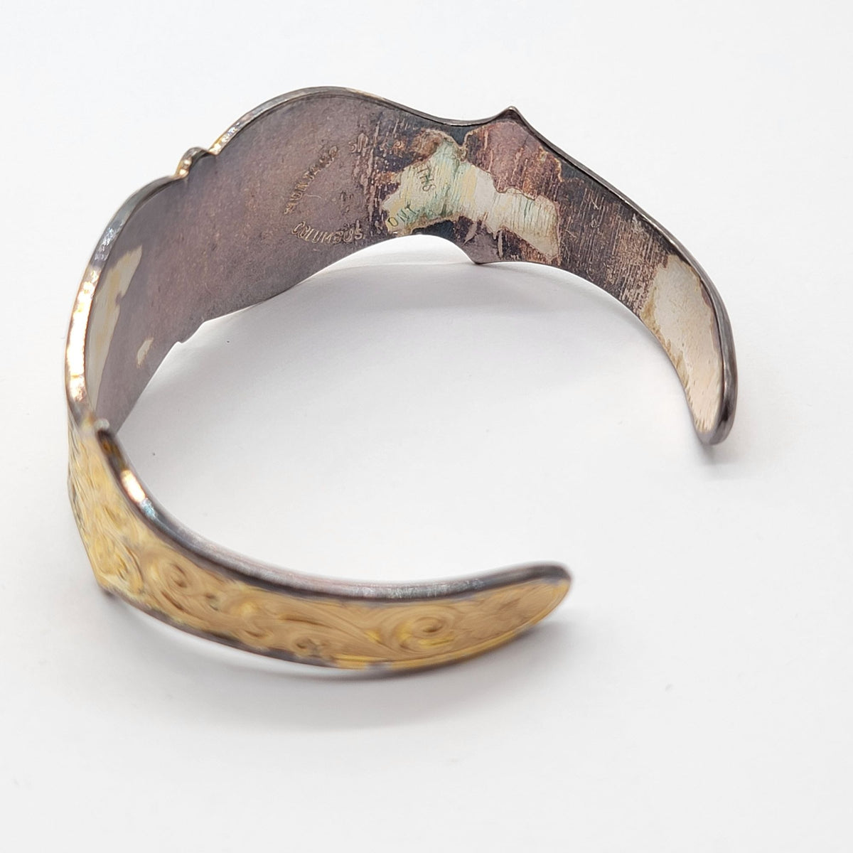 Vintage Two Tone Montana Silversmiths Western Cuff Bracelet