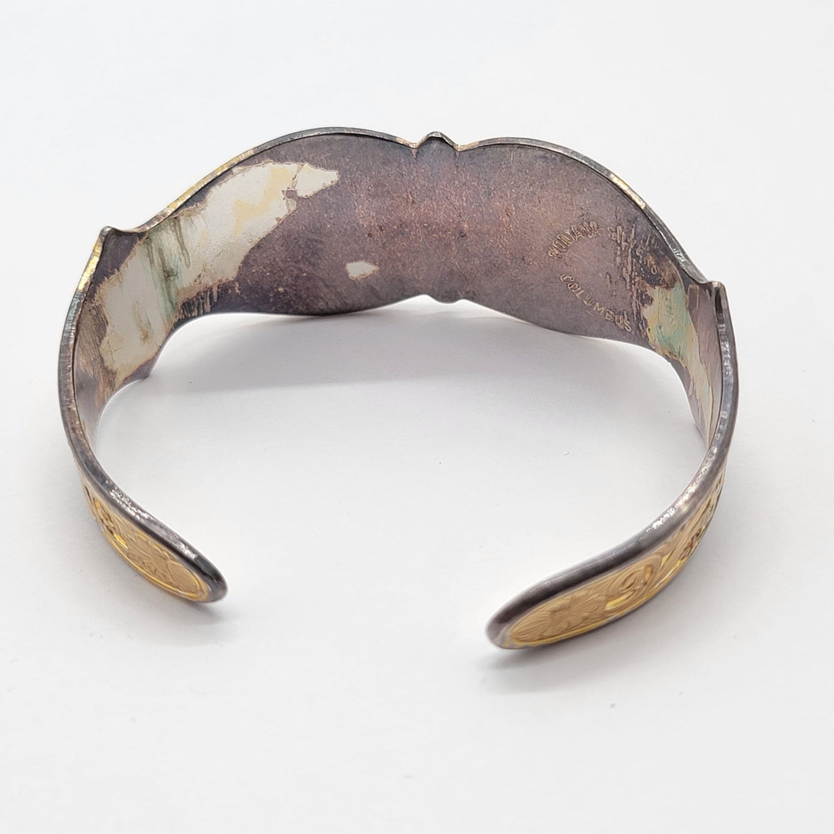 Vintage Two Tone Montana Silversmiths Western Cuff Bracelet