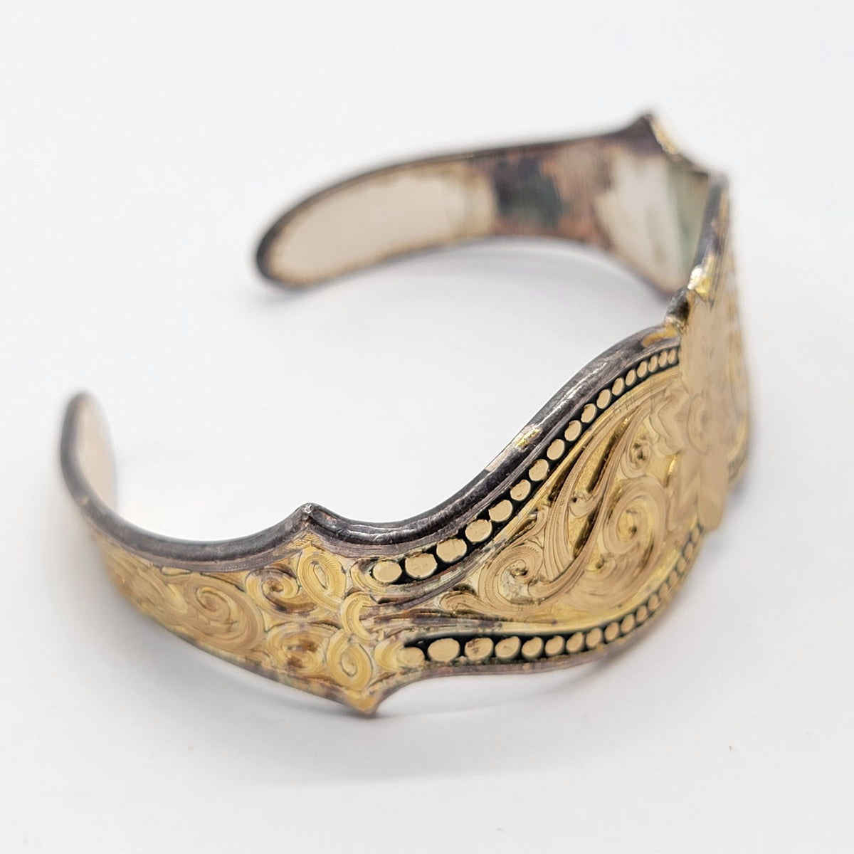 Vintage Two Tone Montana Silversmiths Western Cuff Bracelet