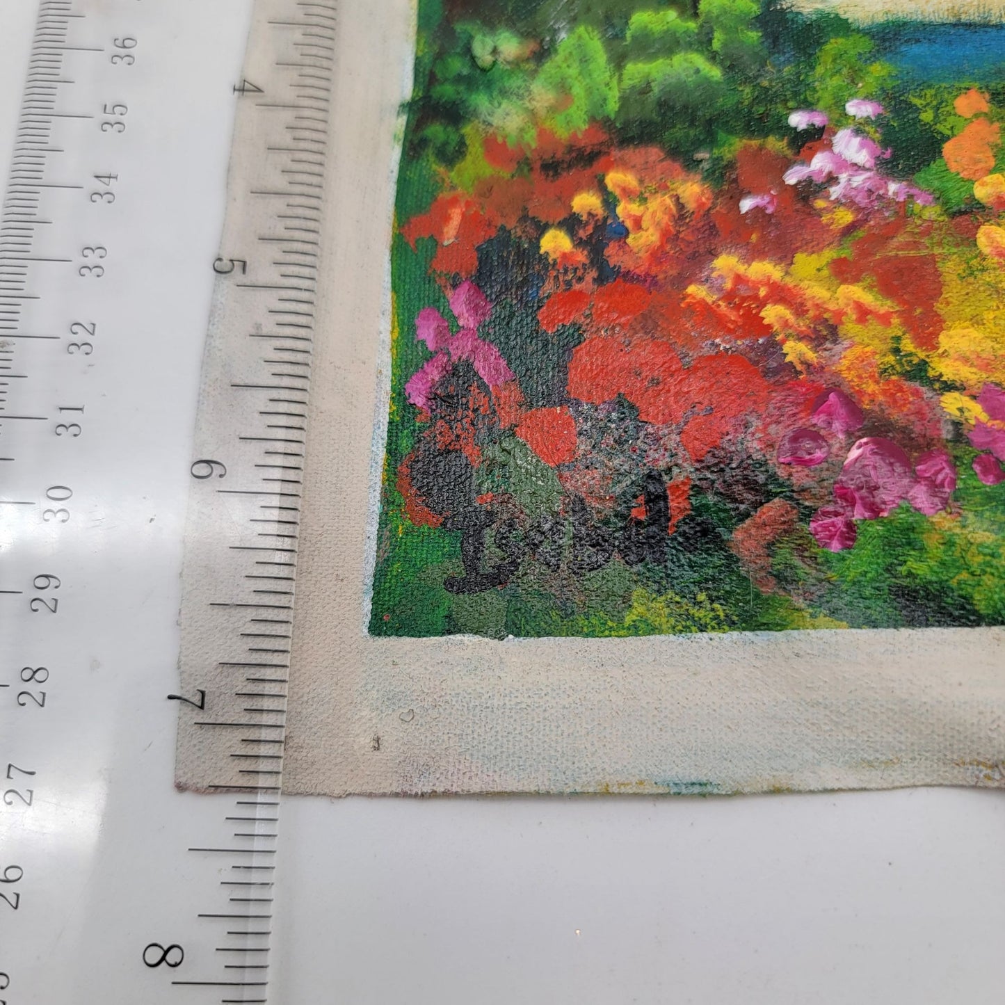 Vintage Rural Landscape Original Painting Canvas Art