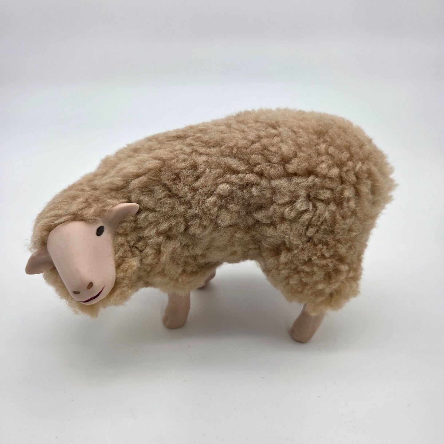 Meier Germany Real Wool Sheep Sculpture - Head Down Looking Up