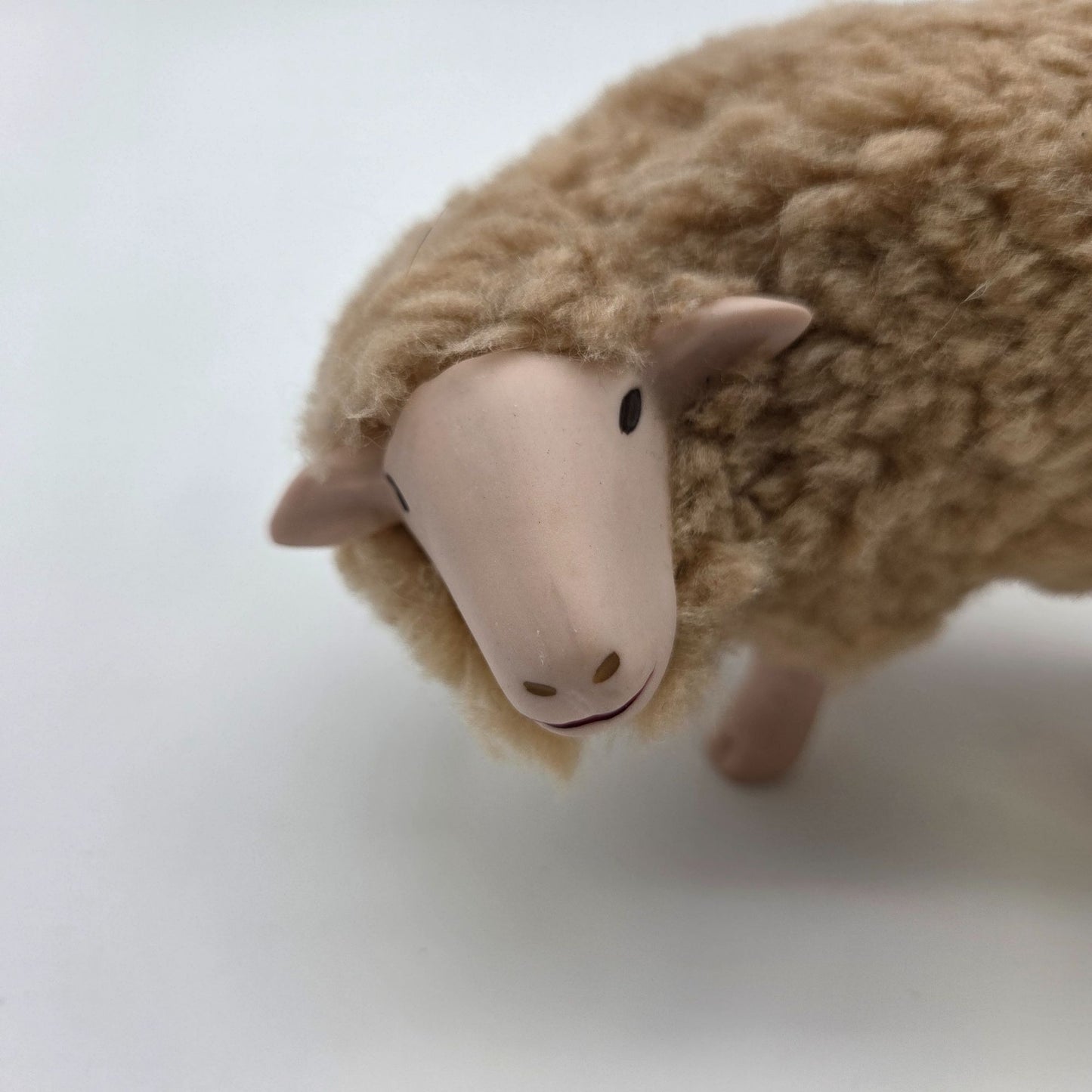Meier Germany Real Wool Sheep Sculpture - Head Down Looking Up