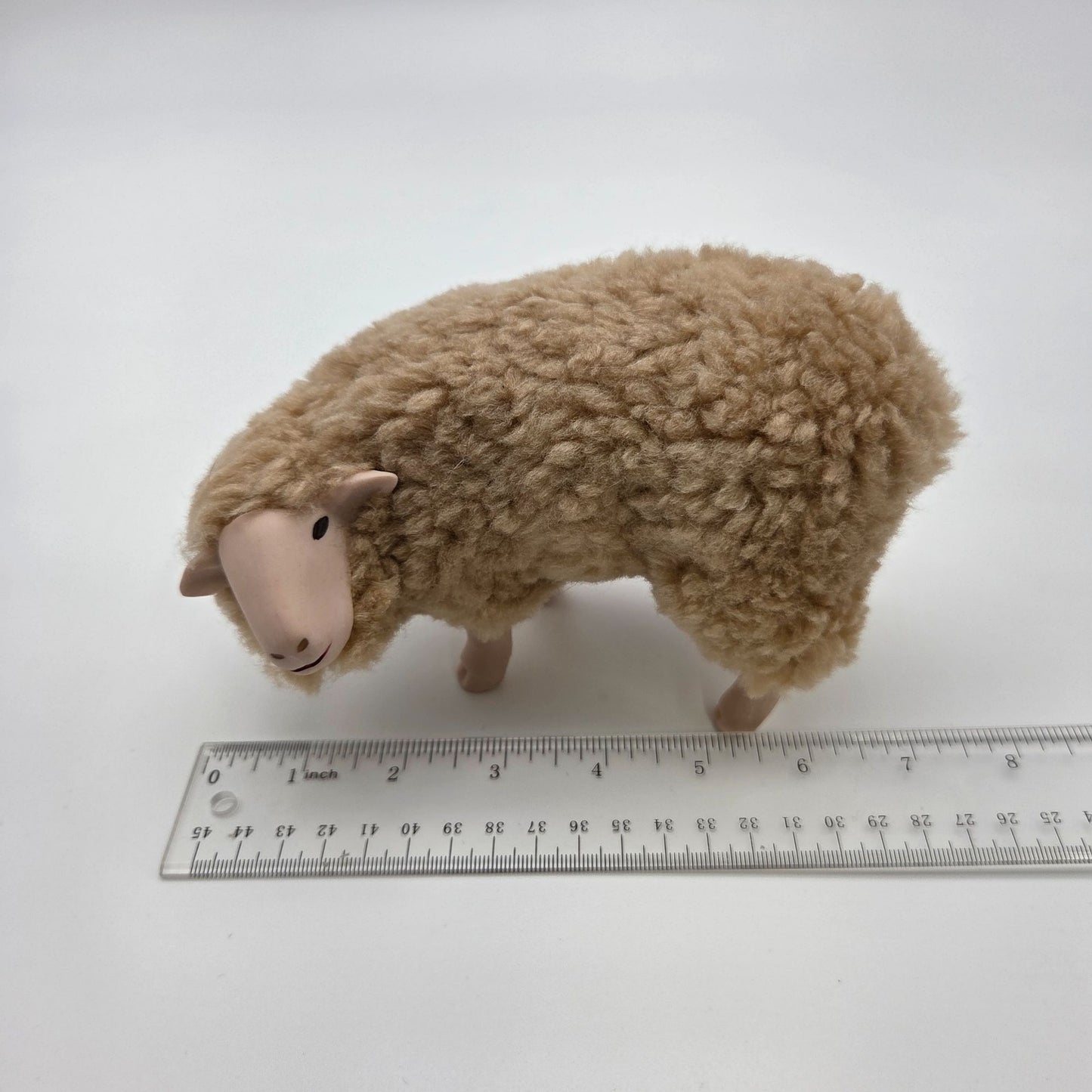 Meier Germany Real Wool Sheep Sculpture - Head Down Looking Up