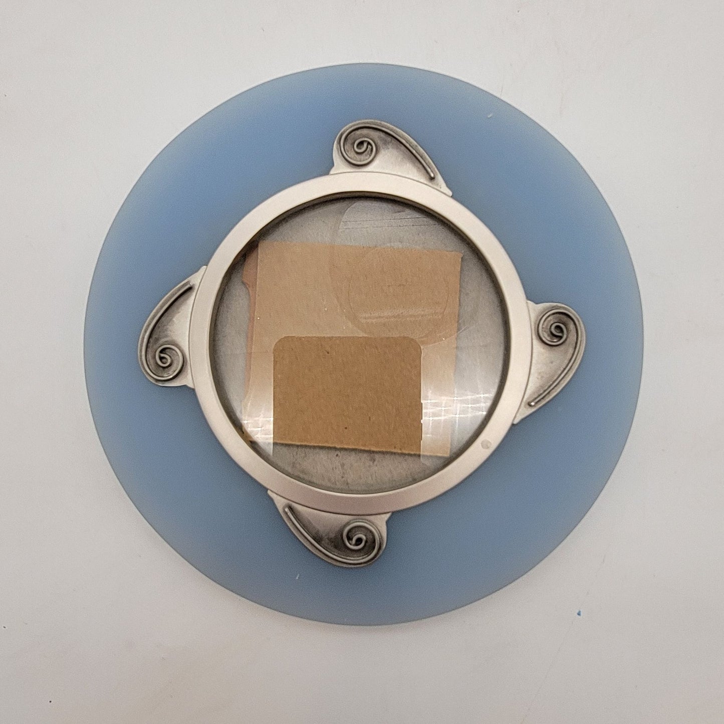 Vintage Art Nouveau Revival Blue Round Picture Frame