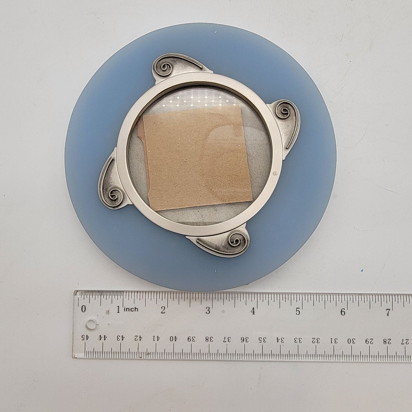 Vintage Art Nouveau Revival Blue Round Picture Frame