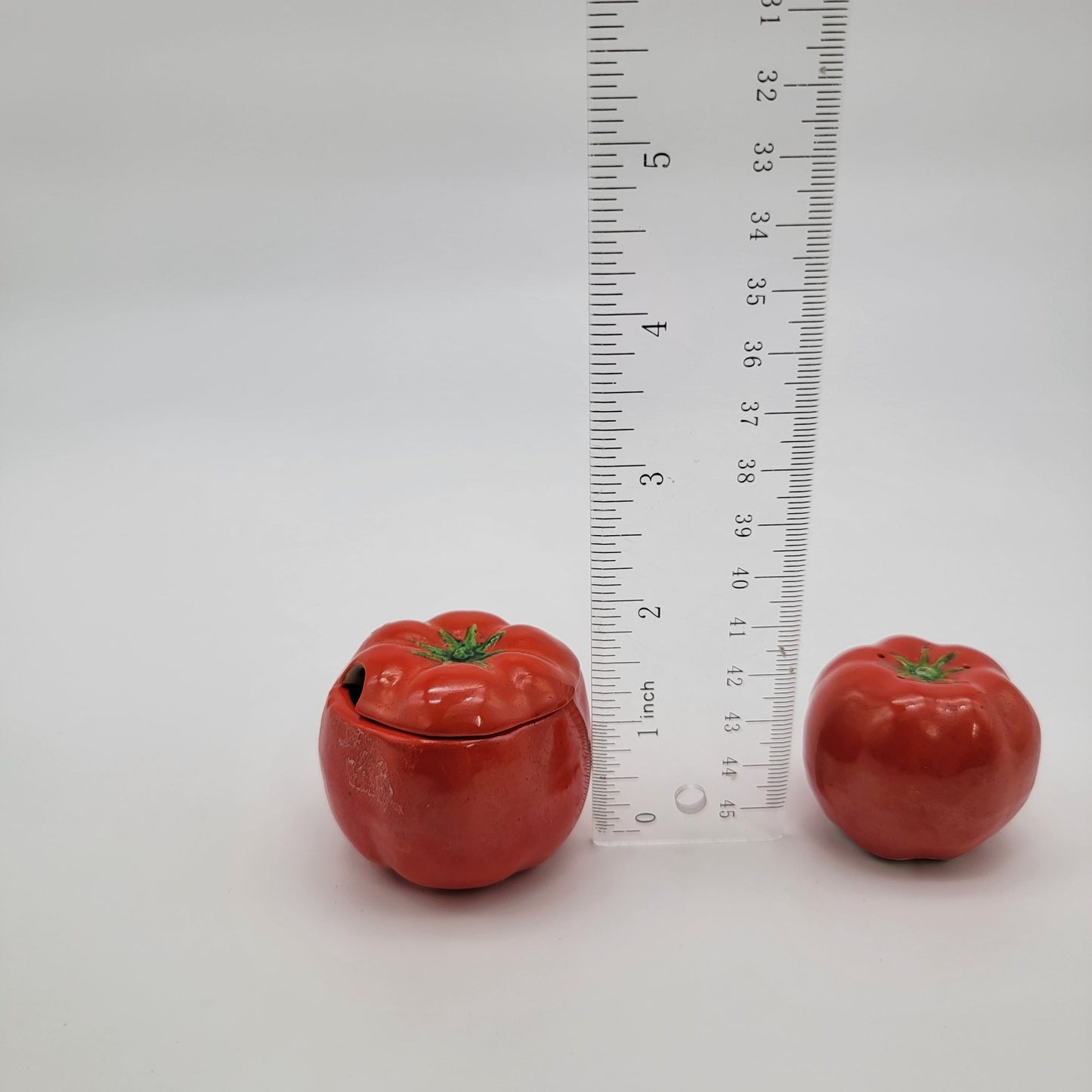 Vintage Tomato Condiment Jar & Salt Shaker