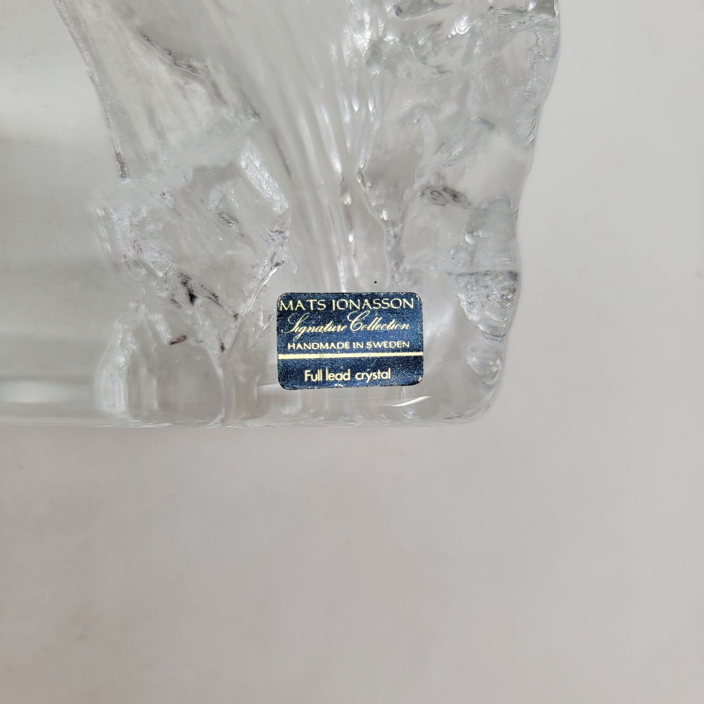 Mats Jonasson Bald Eagle Lead Crystal Sculpture Paperweight