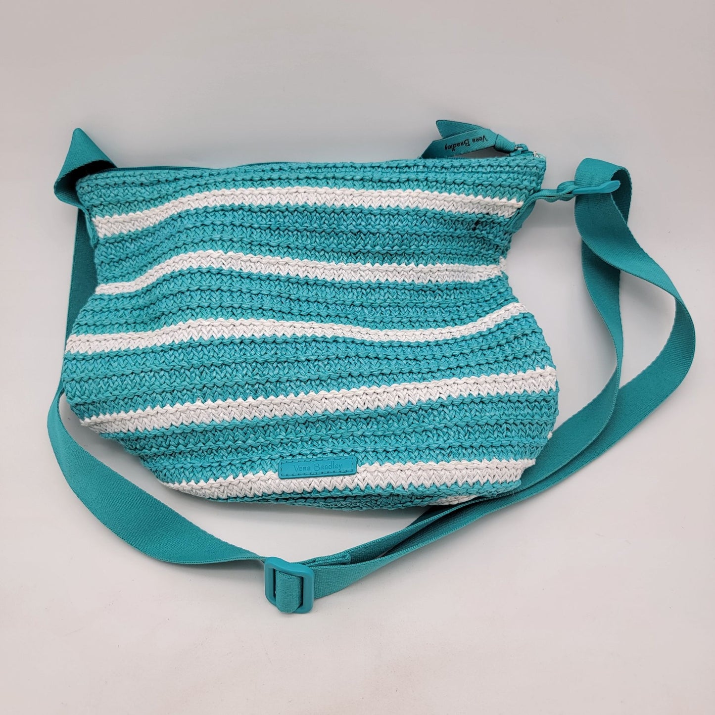 Vera Bradley "Antilles Treasures" Straw Bucket Crossbody Purse