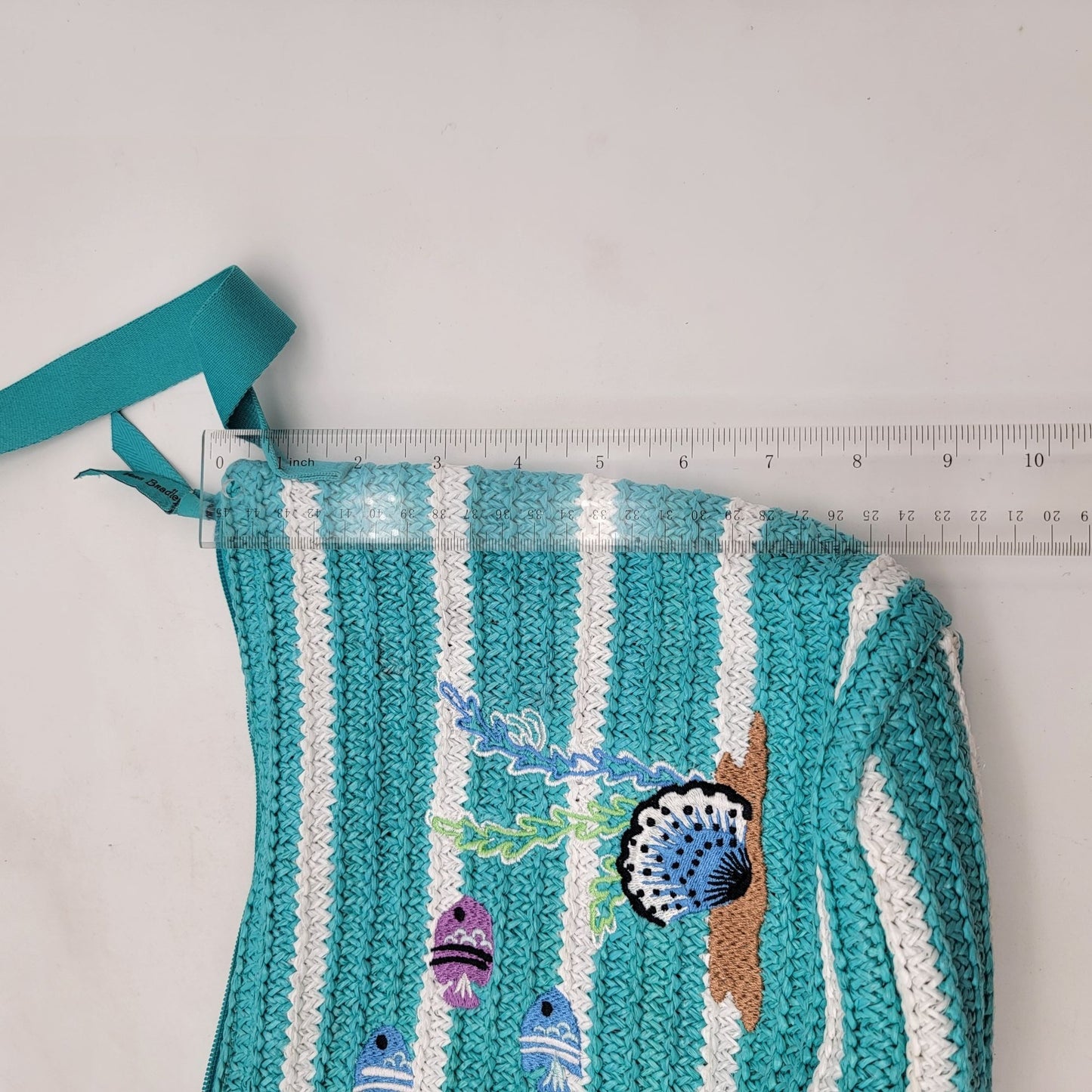 Vera Bradley "Antilles Treasures" Straw Bucket Crossbody Purse