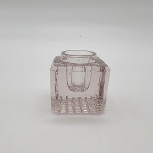 Antique EAPG Glass Inkwell Waffle Pattern